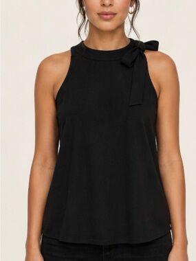 Banana Republic Black Tie Front Tank Top